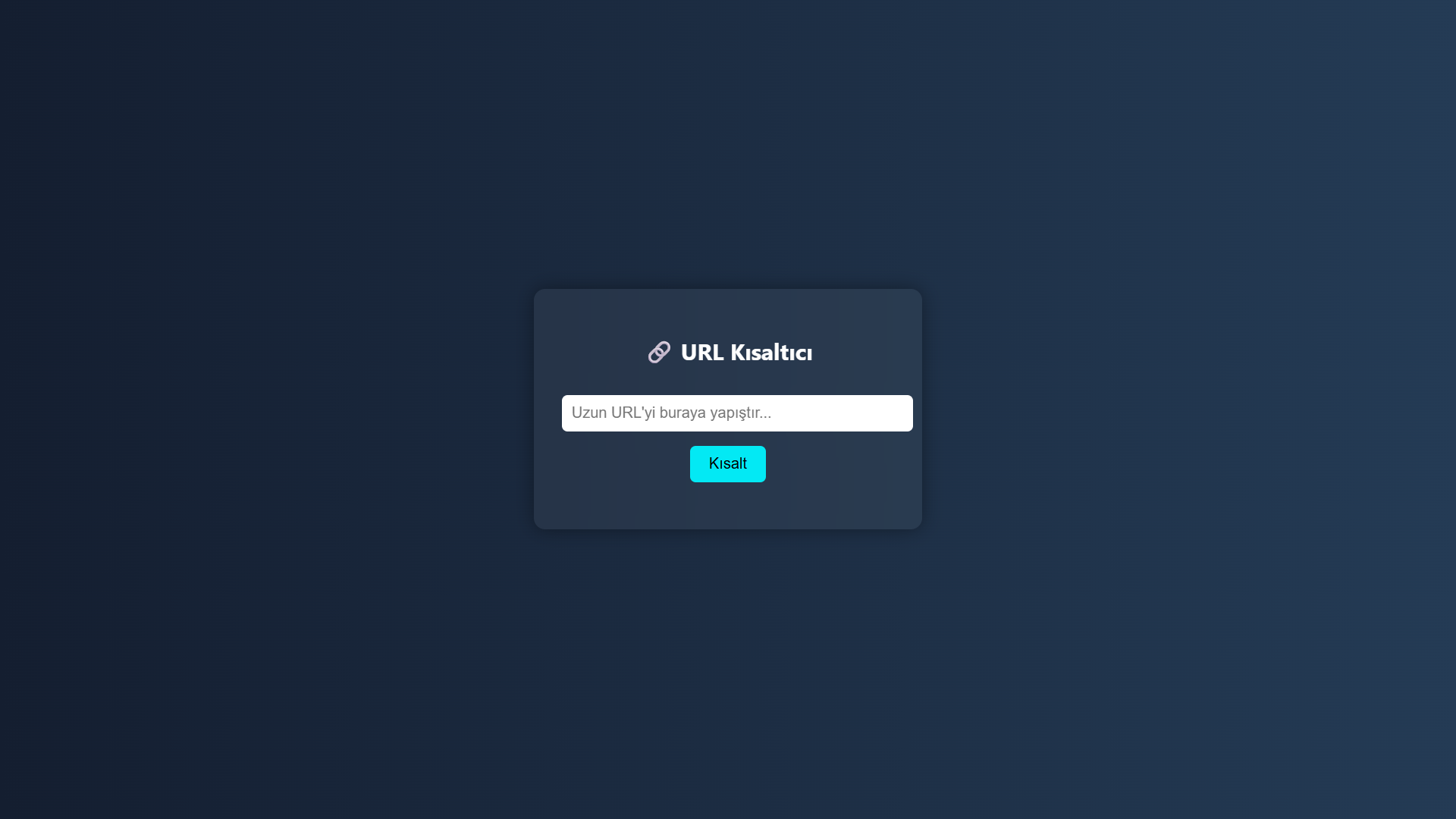 URL Kısaltıcı — proje ekran görüntüsü